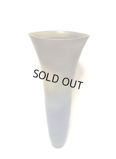 画像3: 特-６８５　一品作１５.５号紺瑠璃色舟形細長立華瓶