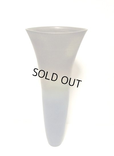 画像9: 特-６８５　一品作１５.５号紺瑠璃色舟形細長立華瓶