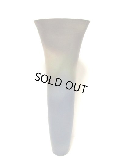 画像4: 特-６８５　一品作１５.５号紺瑠璃色舟形細長立華瓶