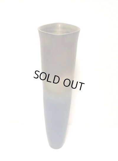 画像7: 特-６８５　一品作１５.５号紺瑠璃色舟形細長立華瓶