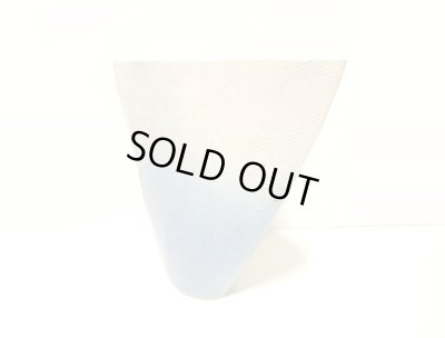 画像7: 作家物　創作花器ライトブルー舟形布貼り　T-０３－１７