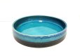 画像1: 手造り　青ガラス釉１０.５号丸切立水盤　T-０３－２０ (1)