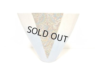 画像10: 作家物　創作花器ライトブルー舟形布貼り　T-０３－１７