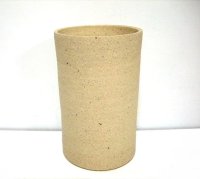 特-４５５　手作り８号焼き〆筒型花器