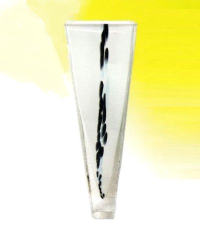画像1: ガラス花器　乳白色１３.５号角型長瓶　G-１３０W