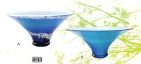 ガラス花器　涼４-１１A・B　ブルー朝顔
