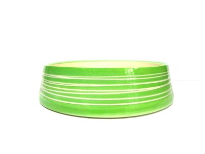 画像3: 特-６８２　ライムグリーン１０.５号丸白線入富士型水盤