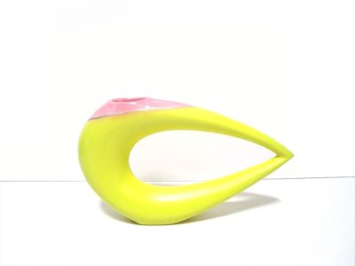 画像4: オーバル型パイプ花器イエロー　T-０４-８