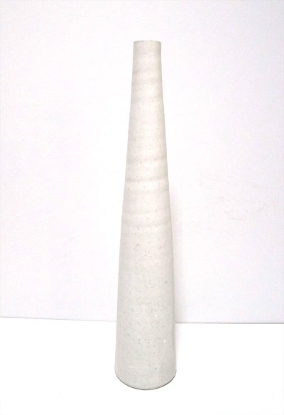 画像1: 手作り　白マット１４号細口筒型花器　T-０４－２３