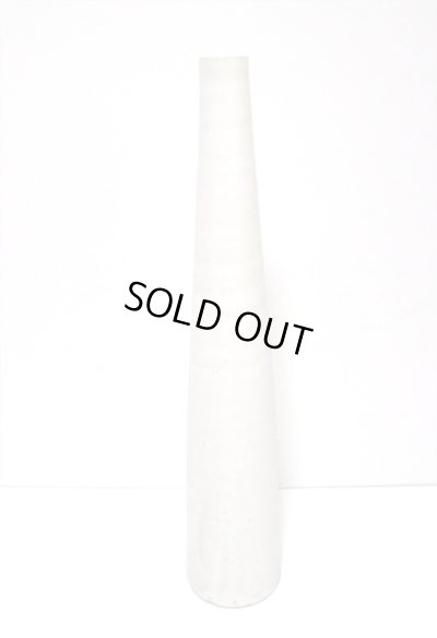 画像4: 手作り　白マット１４号細口筒型花器　T-０４－２３