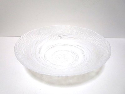 画像6: ガラス花器　渦水盤　白渦　涼４-２７D