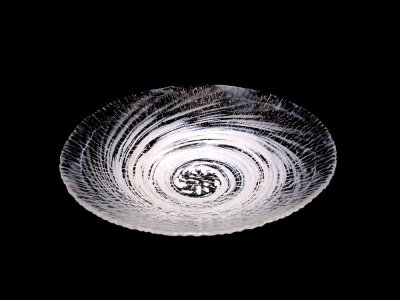 画像7: ガラス花器　渦水盤　白渦　涼４-２７D