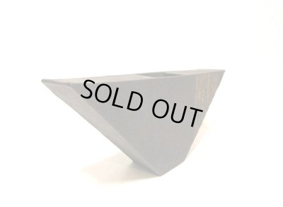 画像11: 作家物　手造りダークブラウン６号撥型花器　T-０４－３１