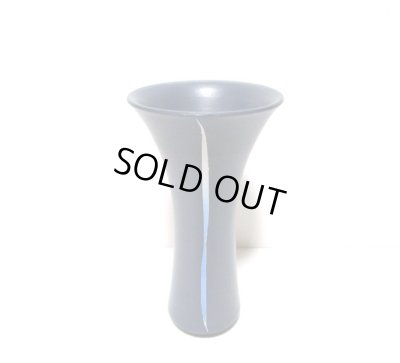 画像3: 作家物 ブルーグレイ4.5号丸竹葉型小型立華瓶 T-04-42