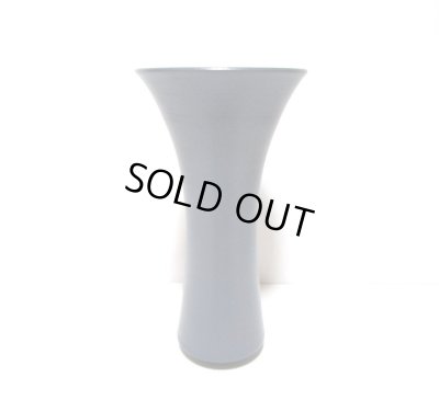 画像8: 作家物 ブルーグレイ4.5号丸竹葉型小型立華瓶 T-04-42