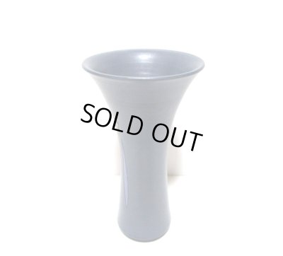 画像7: 作家物 ブルーグレイ4.5号丸竹葉型小型立華瓶 T-04-42