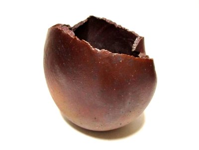 画像5: 特-７３７　作家物手造り焼〆灰釉１０号丸変型ちぎり花器