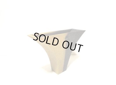 画像5: 作家物　手作り黒／黄土色６.５号撥型掛け花　T-０５－０４