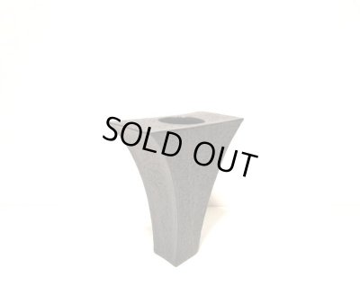 画像9: 作家物　手作り黒４.５号撥型小品花器　T-０５－０３