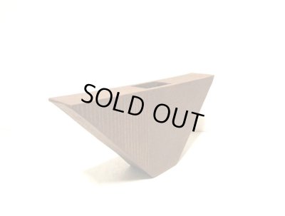 画像5: 作家物　手造りコーヒーブラウン９号撥型花器　T-０５－０６