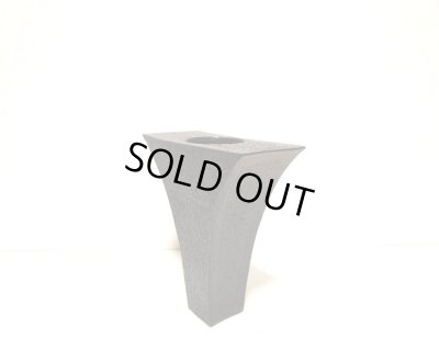 画像7: 作家物　手作り黒４.５号撥型小品花器　T-０５－０３