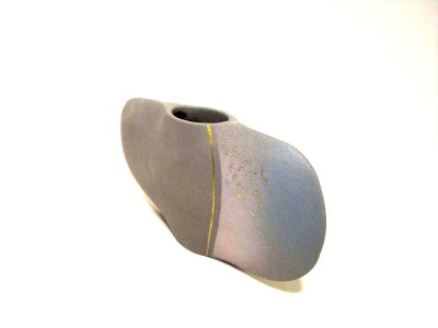 画像3: 手造りグレイ楕円合わせ花器　T-０５-１６