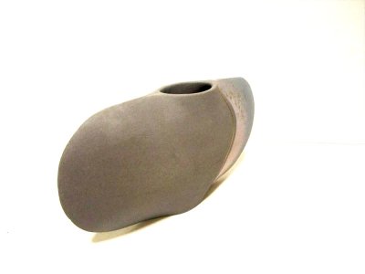 画像10: 手造りグレイ楕円合わせ花器　T-０５-１６