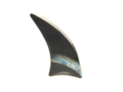 画像10: 手造り黒変型扇型花器（縦横兼用）　T-０５-１５