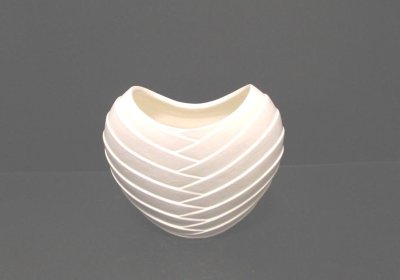 画像7: 白マット７号偏壷千段花入れ　T-０５－２６