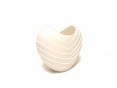 画像6: 白マット７号偏壷千段花入れ　T-０５－２６