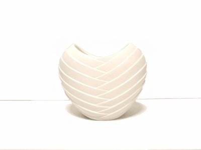 画像3: 白マット７号偏壷千段花入れ　T-０５－２６