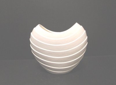 画像10: 白マット７号偏壷千段花入れ　T-０５－２６