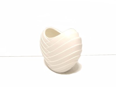 画像4: 白マット７号偏壷千段花入れ　T-０５－２６