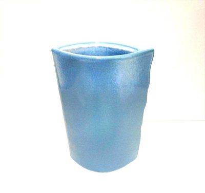 画像7: 手作りライトブルー角形合わせ花器 本金付　T-０５－３９