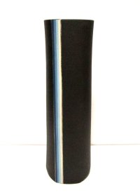 一品作　黒楕円型長立花・自由花器　T-０５-４４