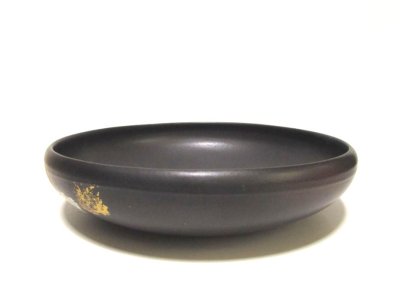 画像5: 黒１１.５号丸碗型オモト鉢 金/銀貼り　T-０５－４９