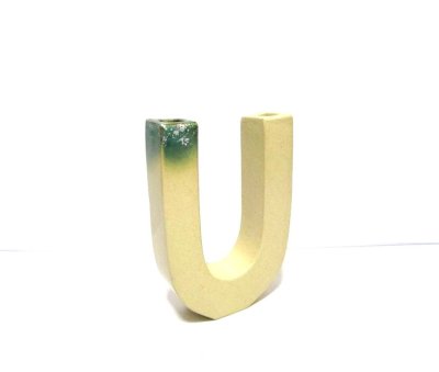 画像7: 手造り クリーム５号小型U字花器　T-０６-０９
