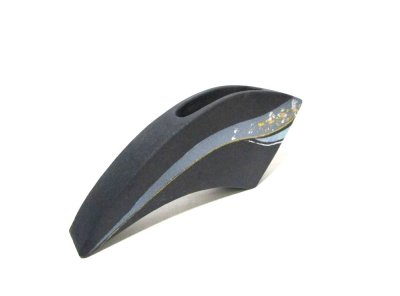 画像10: 手造り黒９.５号変型扇型花器（縦横兼用） T-０６-１０