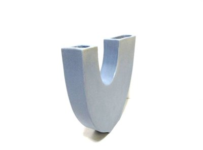 画像4: 手造り ブルーグレイ８号変形U字花器 T-０６-２０