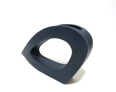 画像7: 手造り 藍色１０号変形リング型花器 T-０６-１７