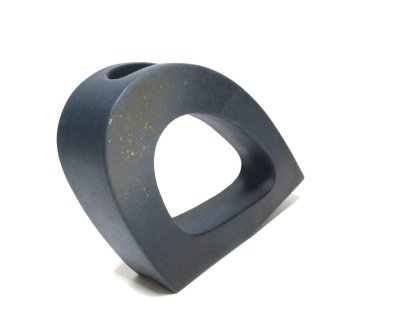 画像10: 手造り 藍色１０号変形リング型花器 T-０６-１７