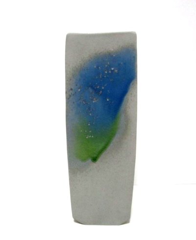 画像11: 手造り グレー１３号短冊型緑釉流し　T-０６－２５