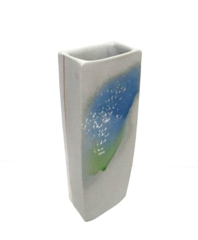 画像10: 手造り グレー１３号短冊型緑釉流し　T-０６－２５