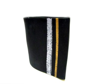 画像9: 手造り 黒１0号大型角型ウエーブ花器　T-０６-２３