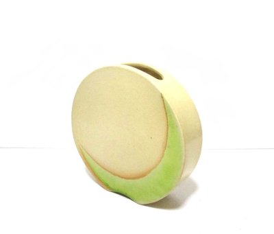 画像4: 手造り 淡黄色７号丸自由花花器 T-０６-１４