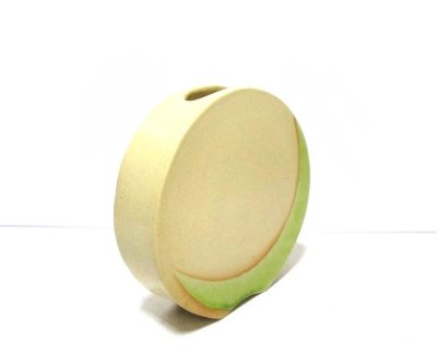 画像10: 手造り 淡黄色７号丸自由花花器 T-０６-１４