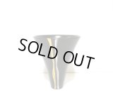 黒６号丸反型生花・立花花器 金銀ライン　T-０６－３４