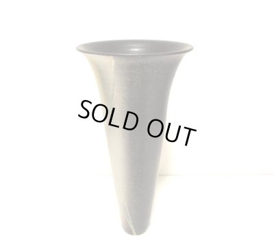 画像5: 作家物 艶消し黒１１号丸細長立花瓶　T-０６－３７