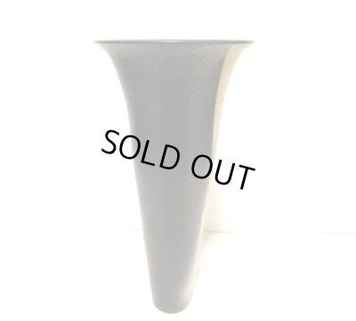 画像6: 作家物 艶消し黒１１号丸細長立花瓶　T-０６－３７