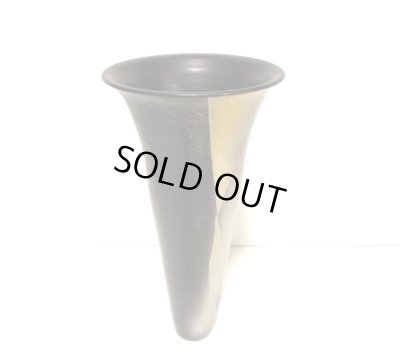 画像8: 作家物 艶消し黒１１号丸細長立花瓶　T-０６－３７